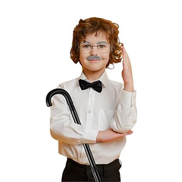 Kids 20s Old Man Gentleman Costume Set 100th Day of School Accessories Halloween - Picture 1 of 7